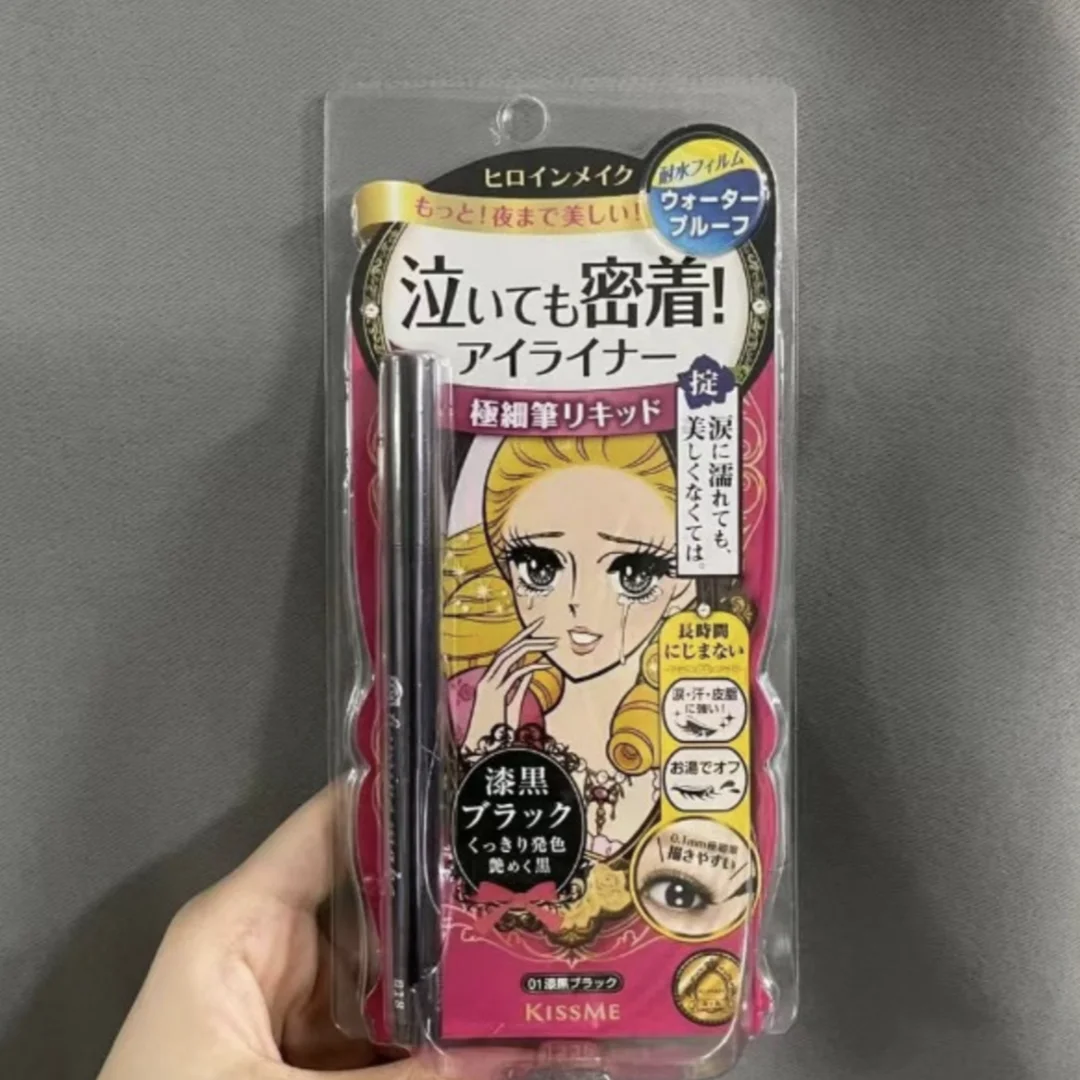 Waterproof Liquid Eyeliner Pen - KISS ME メイクアップ速乾性防水黒アイライナー長期持続液体アイライナースムージングメイクアップツール女性のための