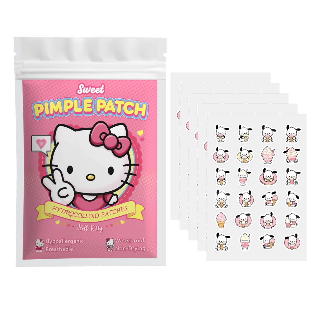 Hydrocolloid Pimple Patch - 48/120個入り ハローキティ ニキビパッチ、顔用ニキビパッチ、ハイドロゲルニキビ除去パッチ、コンシーラー
