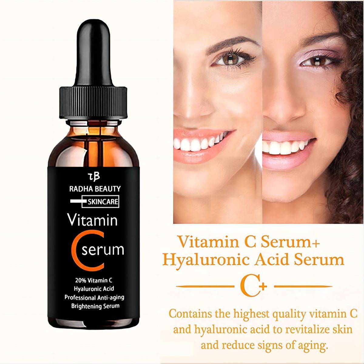 Hyaluronic Acid Facial Serum - ビタミンCセラム フェイスセラム 持続保湿 荒れ改善 シミ軽減 ヒアルロン酸