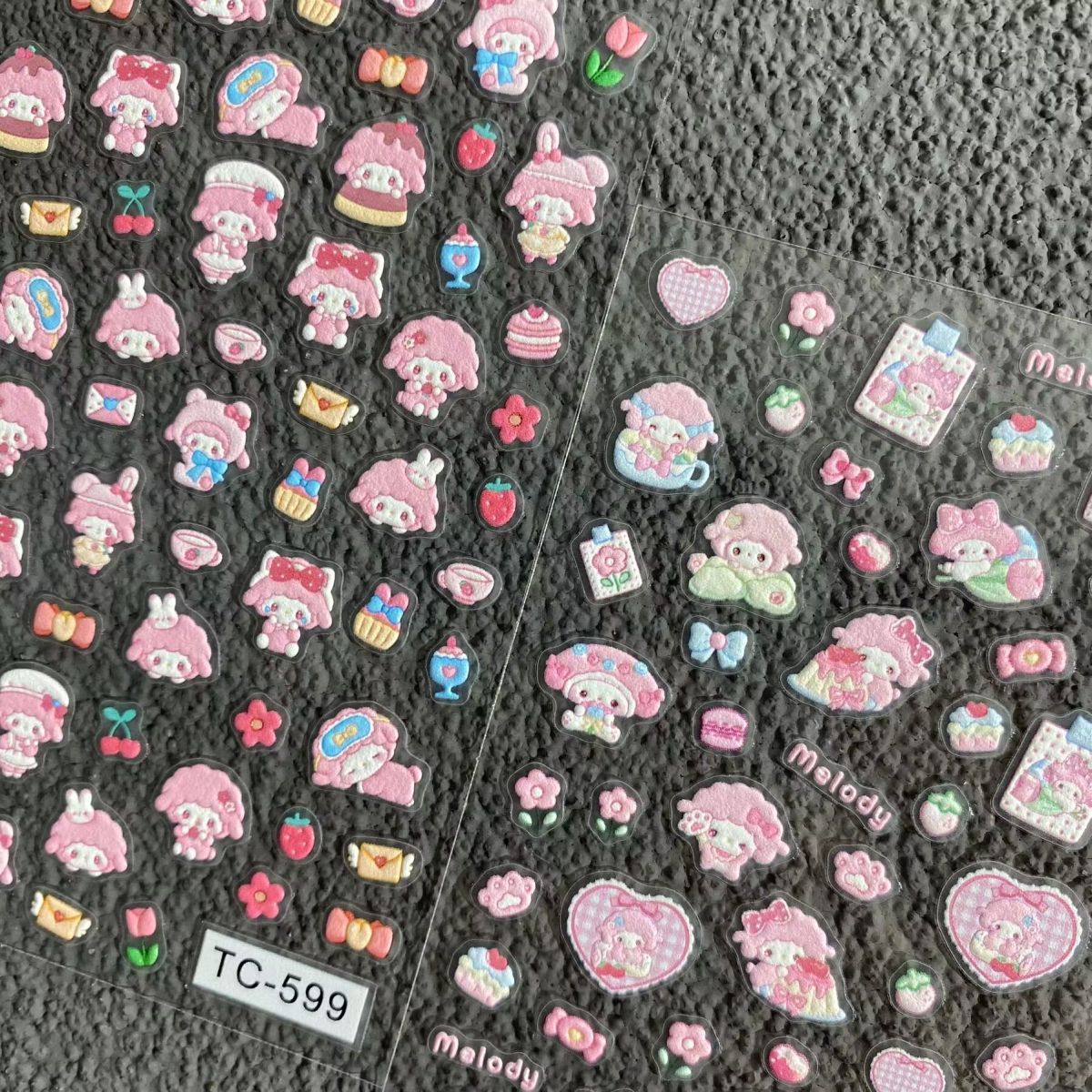 Nail Art - かわいいピアノの子羊レリーフネイルアートステッカー漫画3DハンドブックウォーターカップCCDネイルデコマニキュアネイルステッカーパッチデコレーションギフト