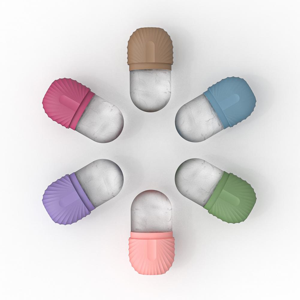 Face Ice Roller Puffiness - スキンケア用アイスローラー。シリコン製で、顔のマッサージに最適。液漏れしにくい楕円形のアイスボール型。むくみを軽減し、肌に良い。