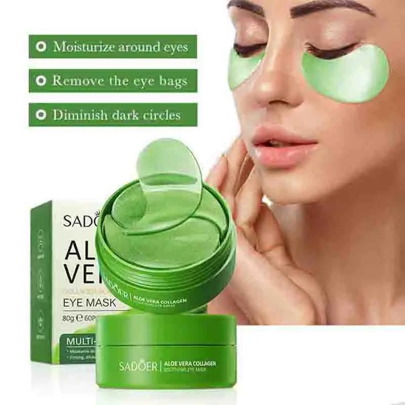 Collagen Under Eye Patches - 60 個アロエベラコラーゲンアイマスク抗くま目袋保湿抗しわアイパッチ目のスキンケア製品