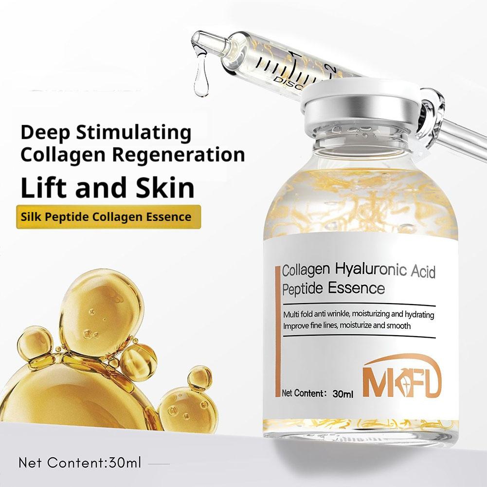 Hyaluronic Acid Facial Serum - コラーゲン・ヒアルロン酸・ペプチド配合フェイスセラム 30ml 顔用美容液、保湿＆リフトアップアンプル、小じわ対策スキンケア