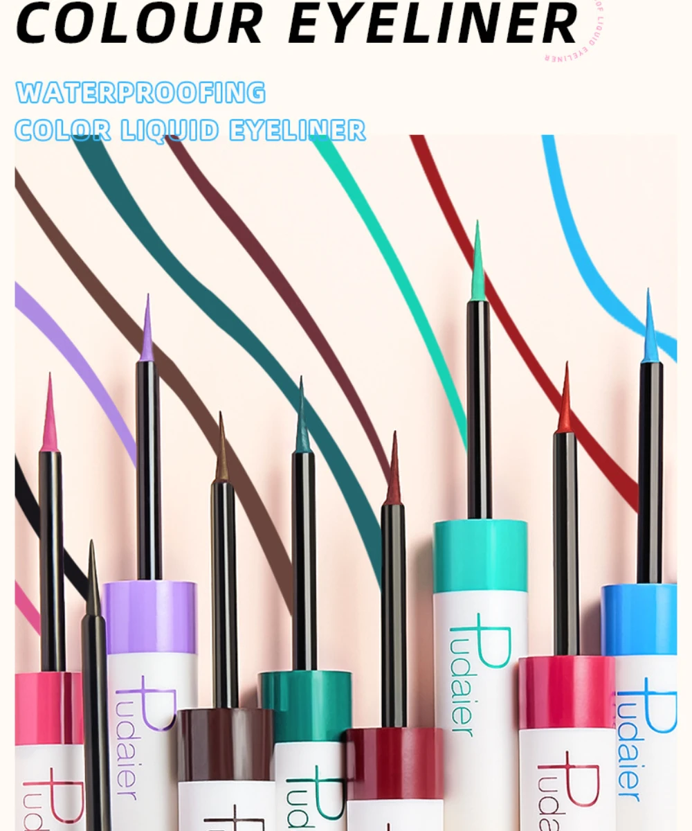 高品質ブランドマットカラフルな液体アイライナーペンシルメイク - Waterproof Liquid Eyeliner Pen のレビューと価格