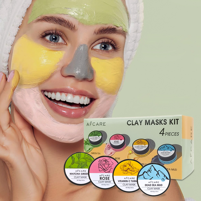 4個入りクレイフェイスマスクセット - ターメリック、ビタミ - Green Tea Cleansing Clay Mask のレビューと価格
