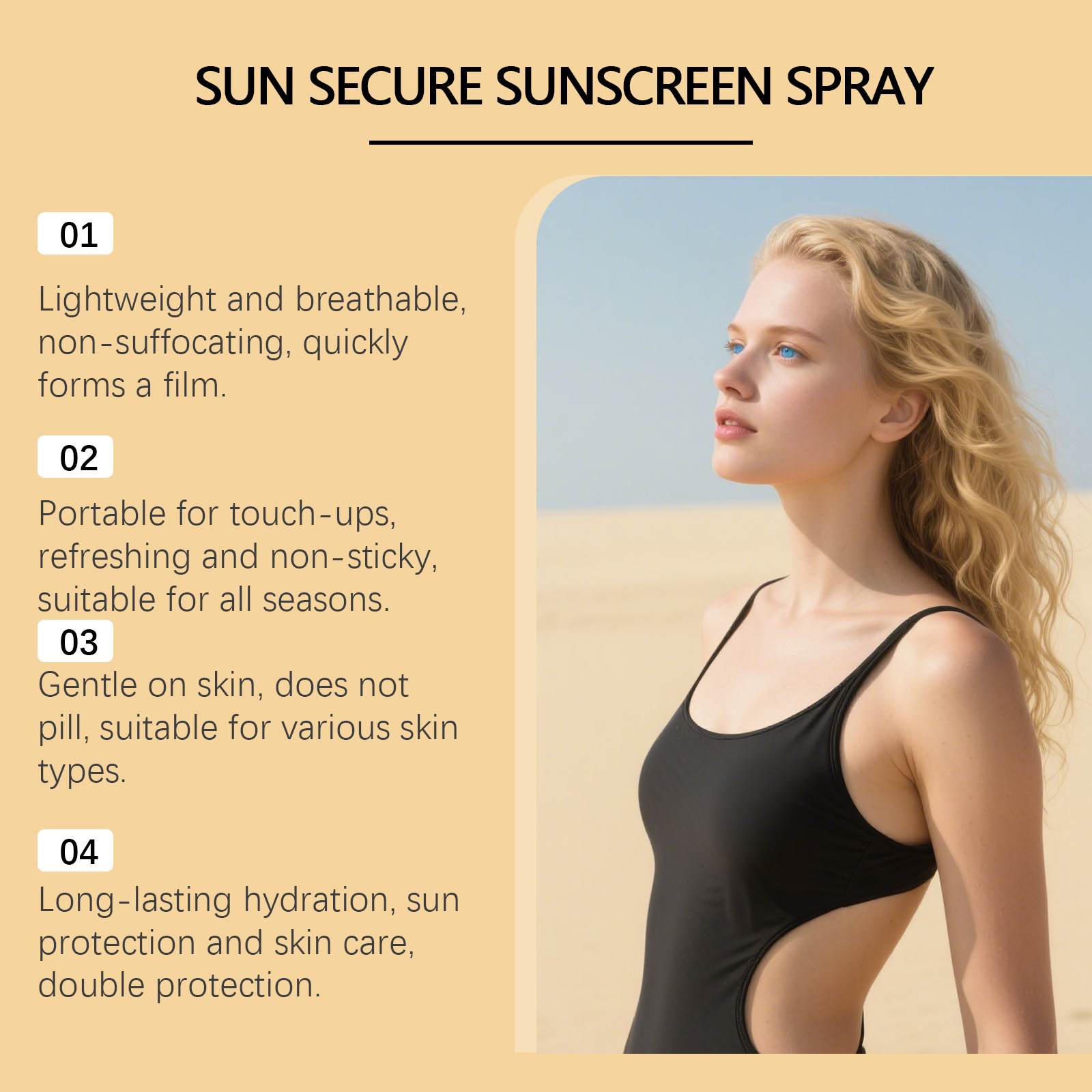 保湿効果のある透明な日焼け止めスプレー SPF 50+ クリ - Spf 50 Waterproof Sunscreen のレビューと価格