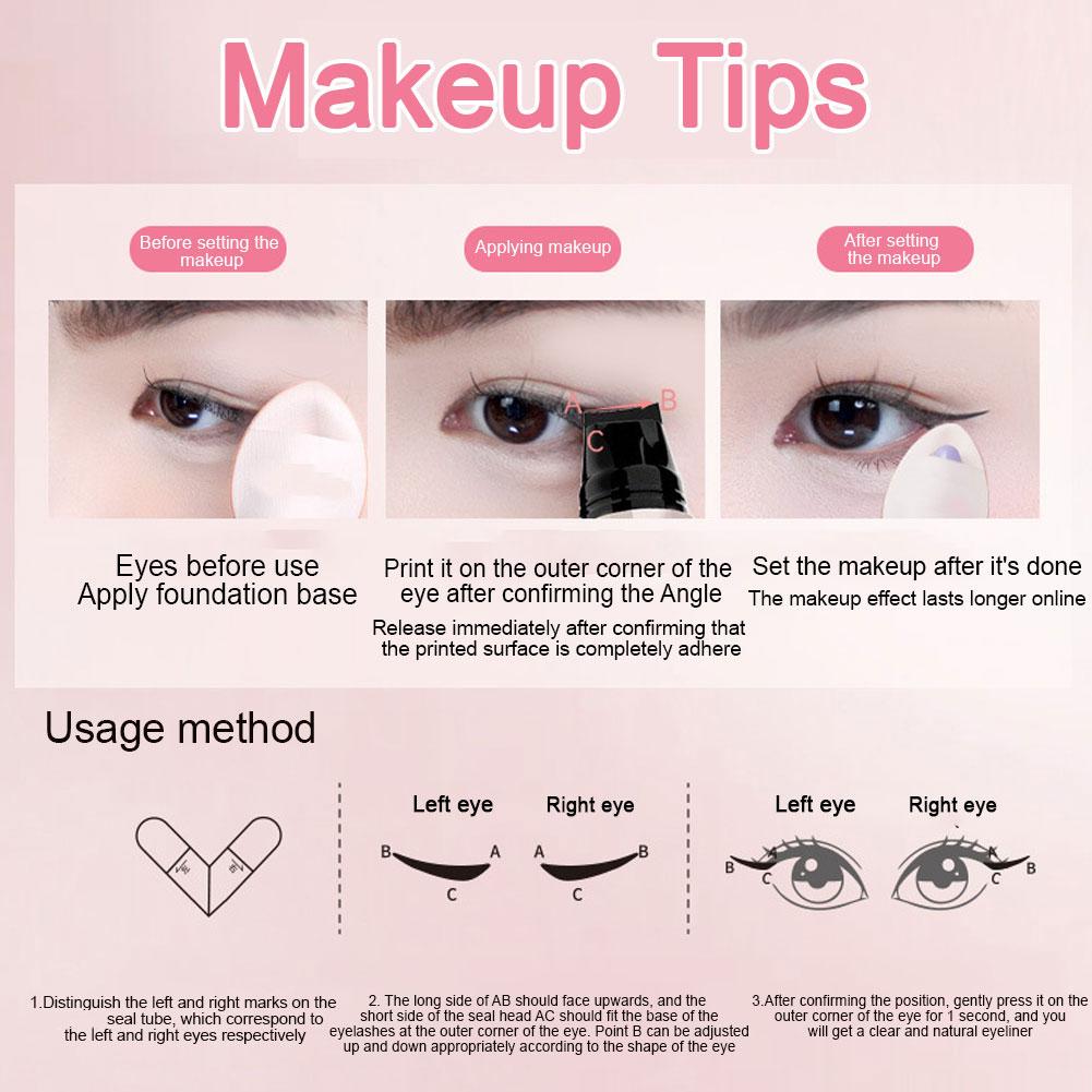 DIY 回転アイライナースタンプ統合ブラックブラウンデュアル - Waterproof Liquid Eyeliner Pen のレビューと価格