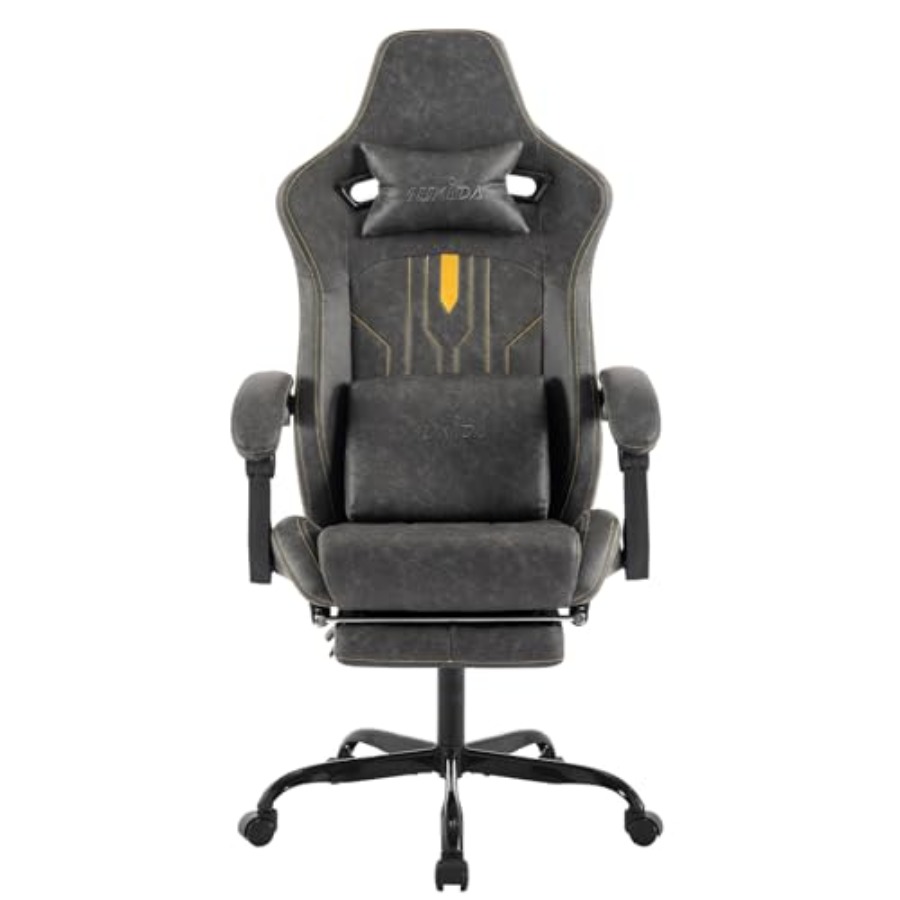 自宅のオフィスで使用できる、フットレスト付きのゲーミングチェ - Massage のレビューと価格