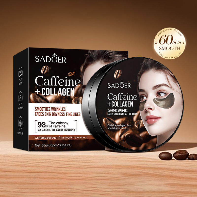 60 個 SADOER カフェインクリスタルコラーゲンアイマ - Collagen Under Eye Patches のレビューと価格
