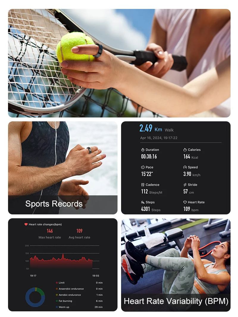 新しいスマートリング R09 ヘルスモニターマルチスポーツモ - Health Monitors のレビューと価格