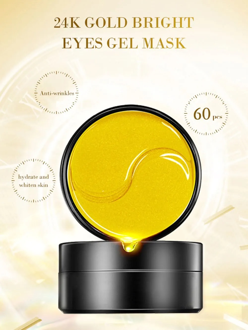 60 個ゴールデン保湿アイマスク目の疲労を和らげる栄養アイエ - Collagen Under Eye Patches のレビューと価格